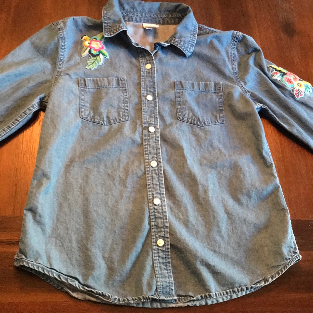Girls floral button up